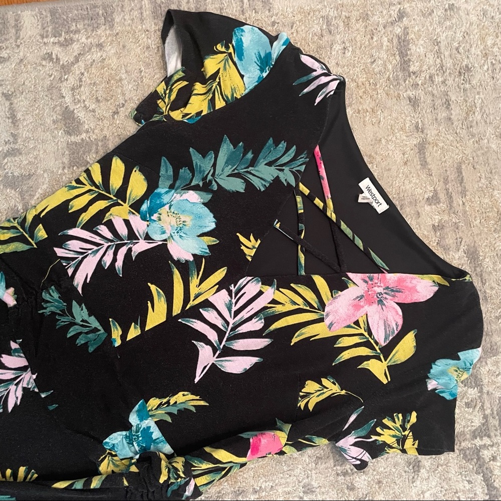 Tropical Print Maxi Dress Small